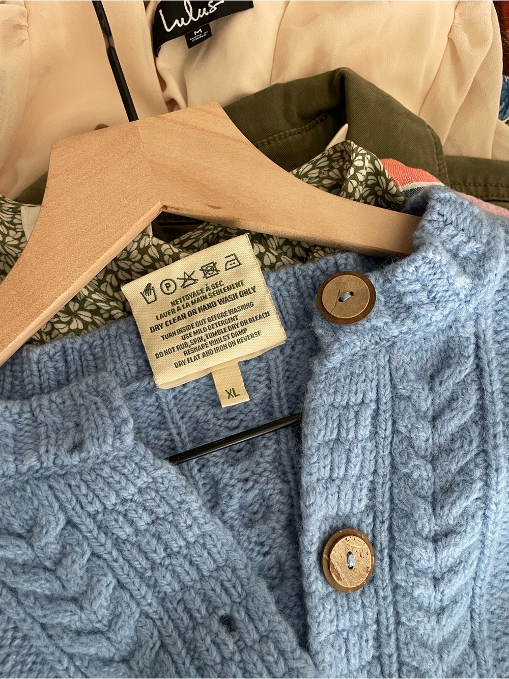 Aran Woolen Mills Blue Wool Cardigan - Picture 5 of 8